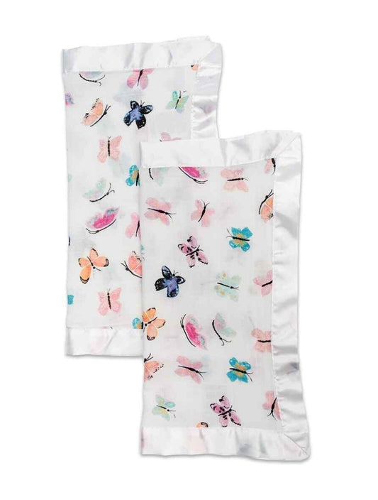 Mary Meyer Lulujo Cotton Security Blankets (2 pack)-Butterfly