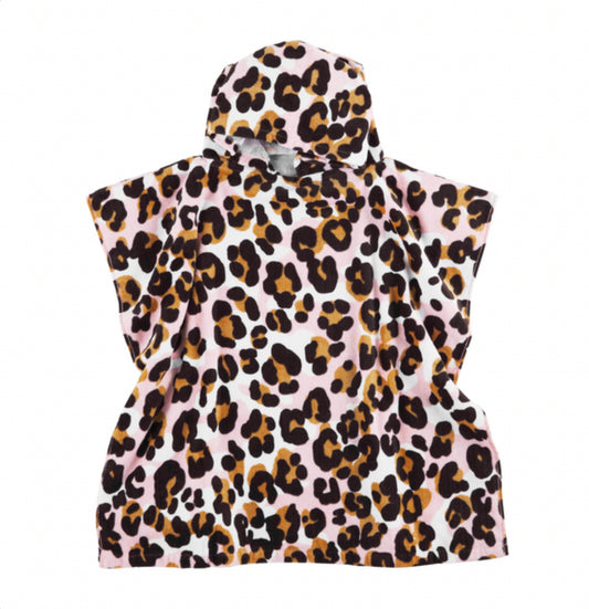 Mudpie Pink Leopard Poncho Cover Up (Up to 5T)