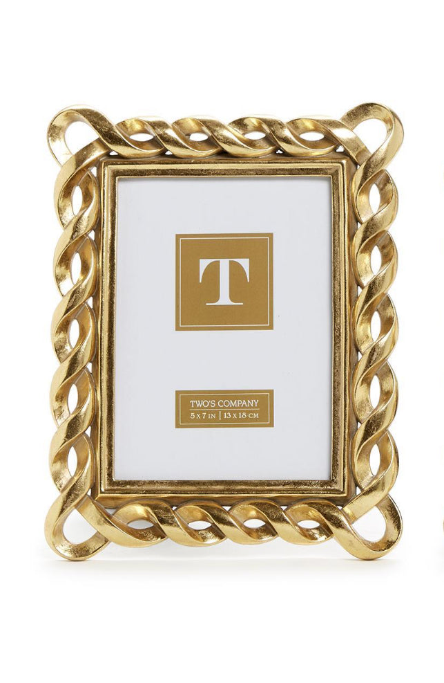 Two’s Company Gold Ribbon Photo Frame-5x7