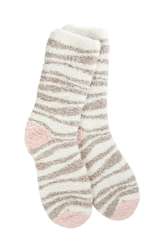 World’s Softest Socks Cozy Collection-Neutral Zebra