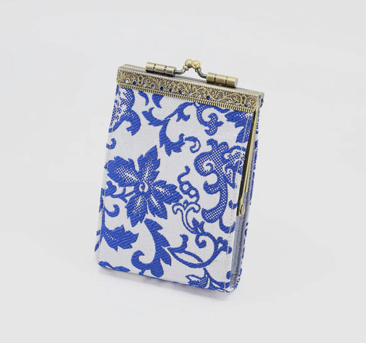 Cathayana Floral Brocade Card
Holder with Rfid-White & Blue