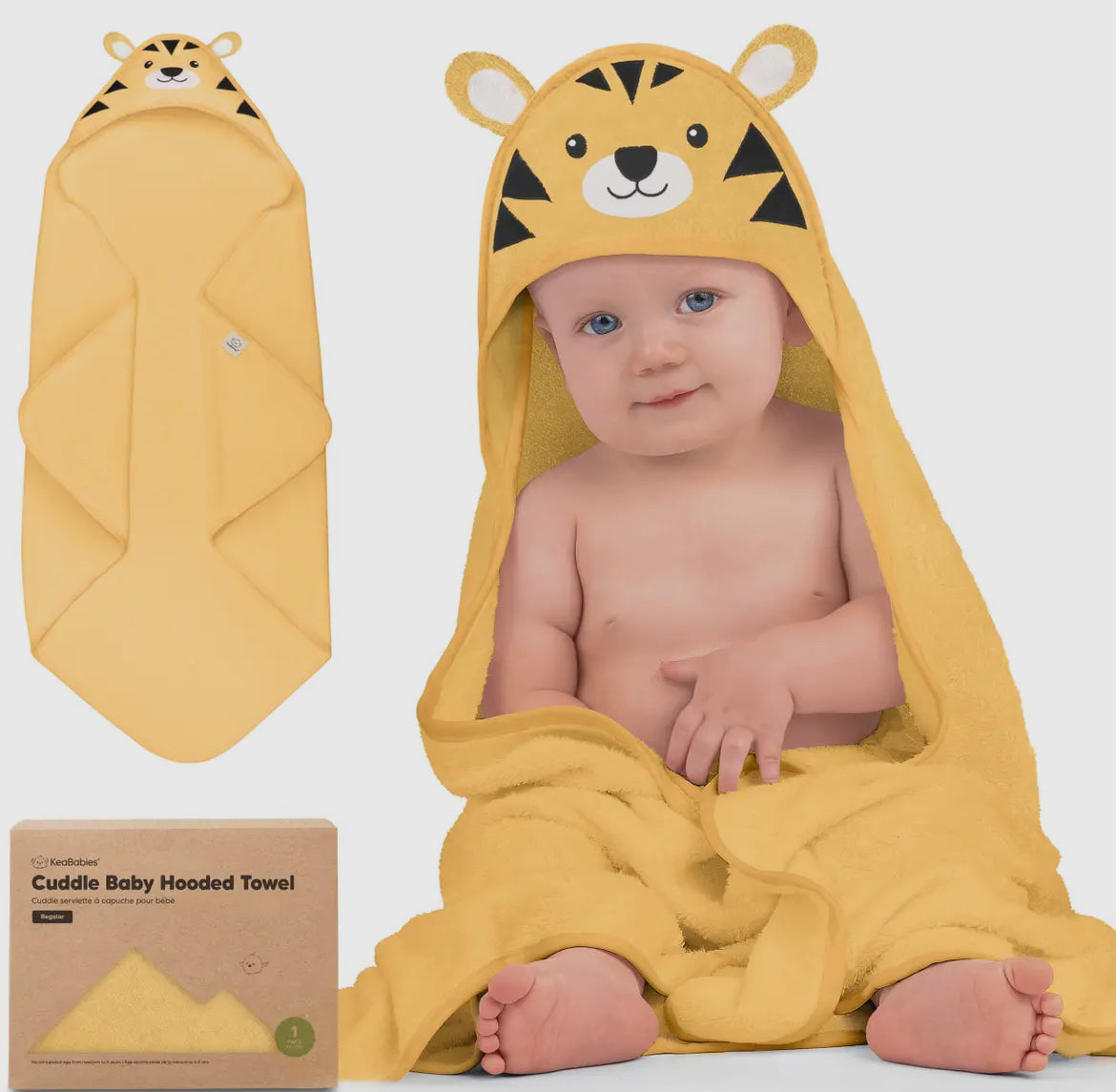 KeaBabies Cuddle Baby Hooded Towel-Tiger