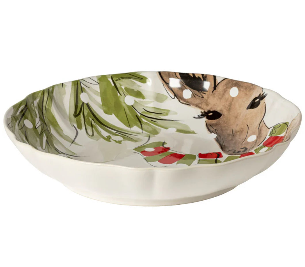 Casafina Deer Friends 13” Pasta/Serving Bowl