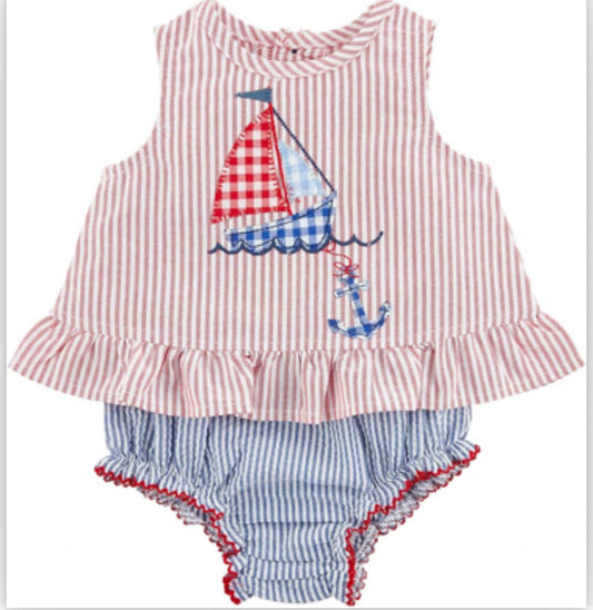 Mudpie Boat Pinafore Set