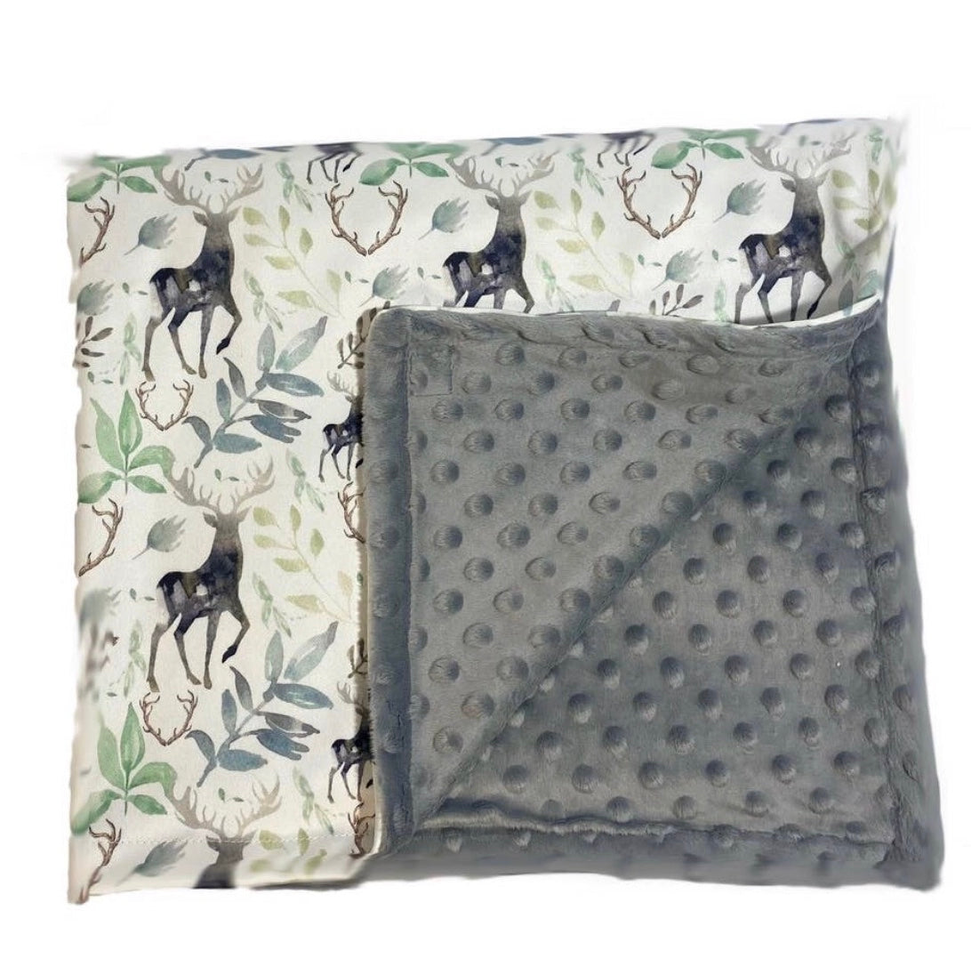 Stork and Loom Oh Deer Minky Dot Blanket