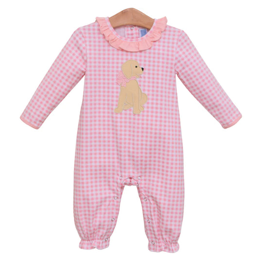 Trotter Street Kids Puppy Ruffle Romper