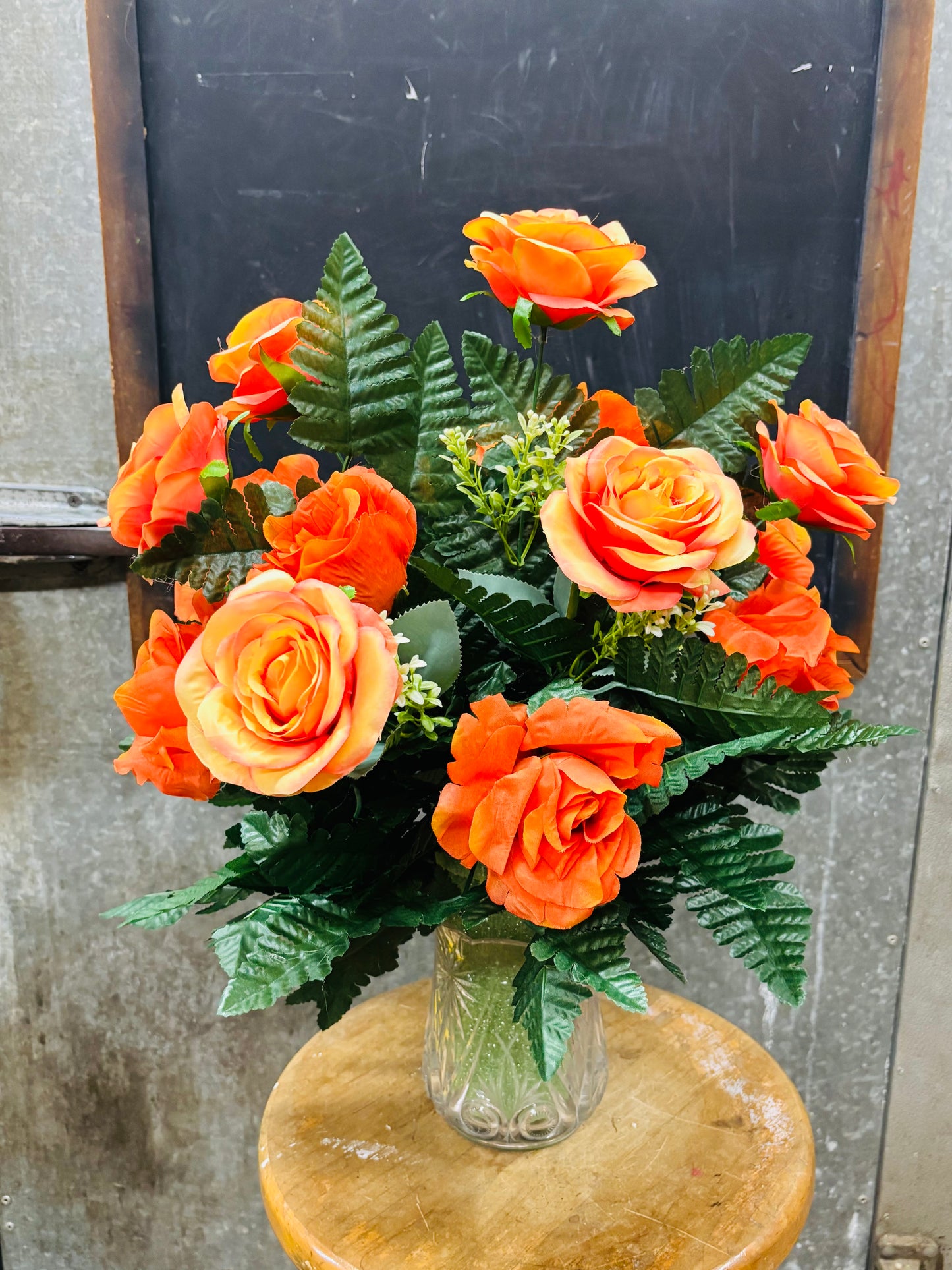 Orange Rose Vase Insert