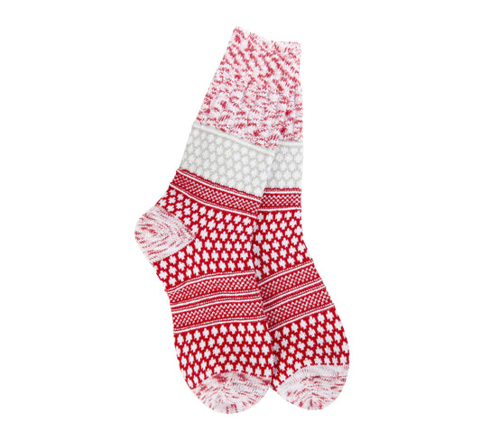 World’s Softest Socks Holiday Gallery Textured Crew-Peppermint Multi
