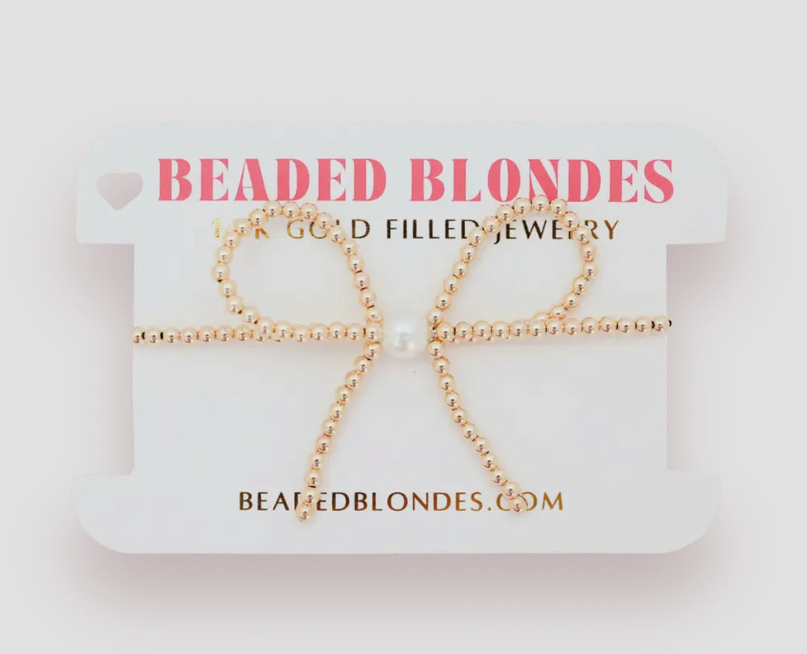 Beaded Blondes Gold Bow Bracelet-Petite