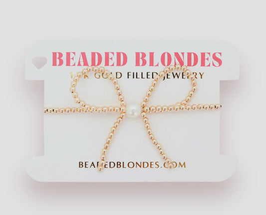Beaded Blondes Gold Bow Bracelet-Petite