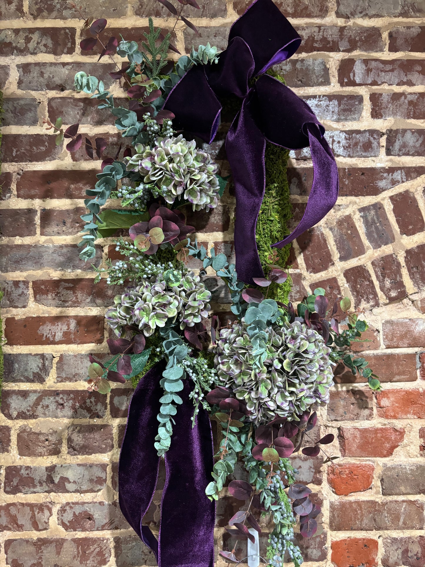 Purple Velvet Elegant Rectangle Moss Wreath