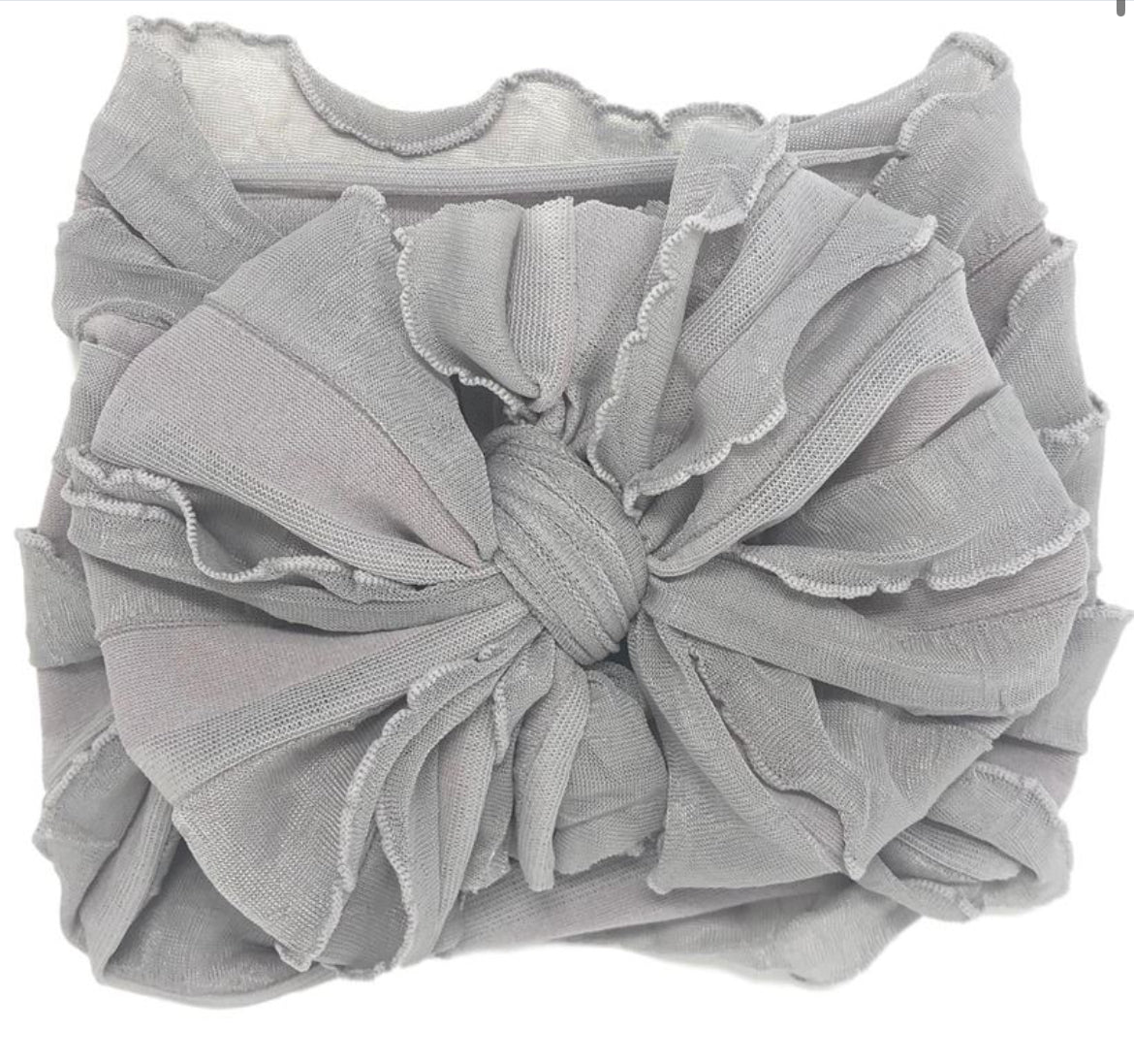 Rockin Royalty Ruffled Headband-Sterling