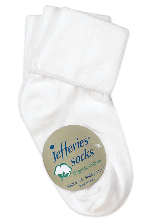 Jefferies Socks Organic Cotton Turn Cuff Socks (Toddler)