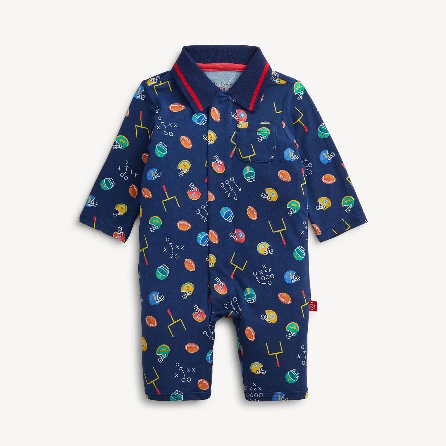 Magnetic Me Modal Polo Romper-First Down Fun