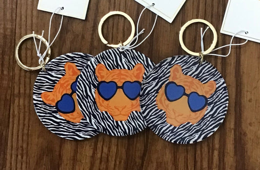 Mary Square Acrylic Key Chain-Tiger Stripes