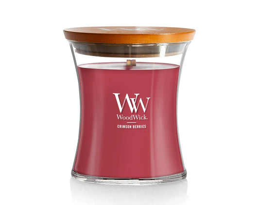 WoodWick Medium Hourglass Candle (9.7 oz)-Crimson Berries