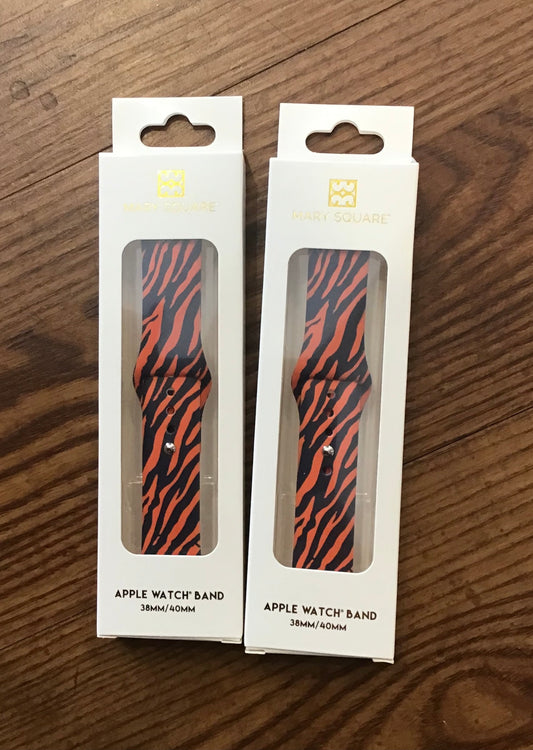 Mary Square Silicone Watch Band-Tiger Stripes