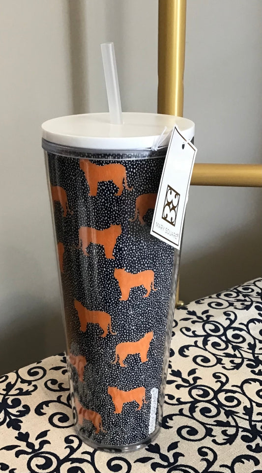 Mary Square Straw Tumbler-Wildcat Blue