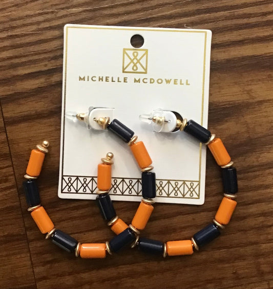 Michelle McDowell Cara Earrings-Navy and Orange