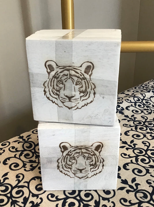 The Royal Standard Coasters-Tiger Etched Wood