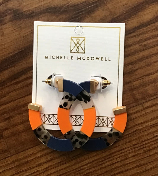 Michelle McDowell Melody Earrings-Navy & Orange