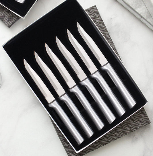 Rada Cutlery Silver Six Serrated Steak Knives Gift Set