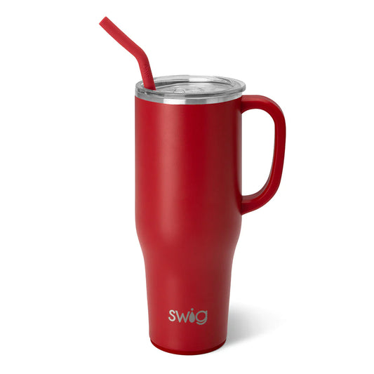 Swig Mega Mug With Straw (40 oz)-Crimson