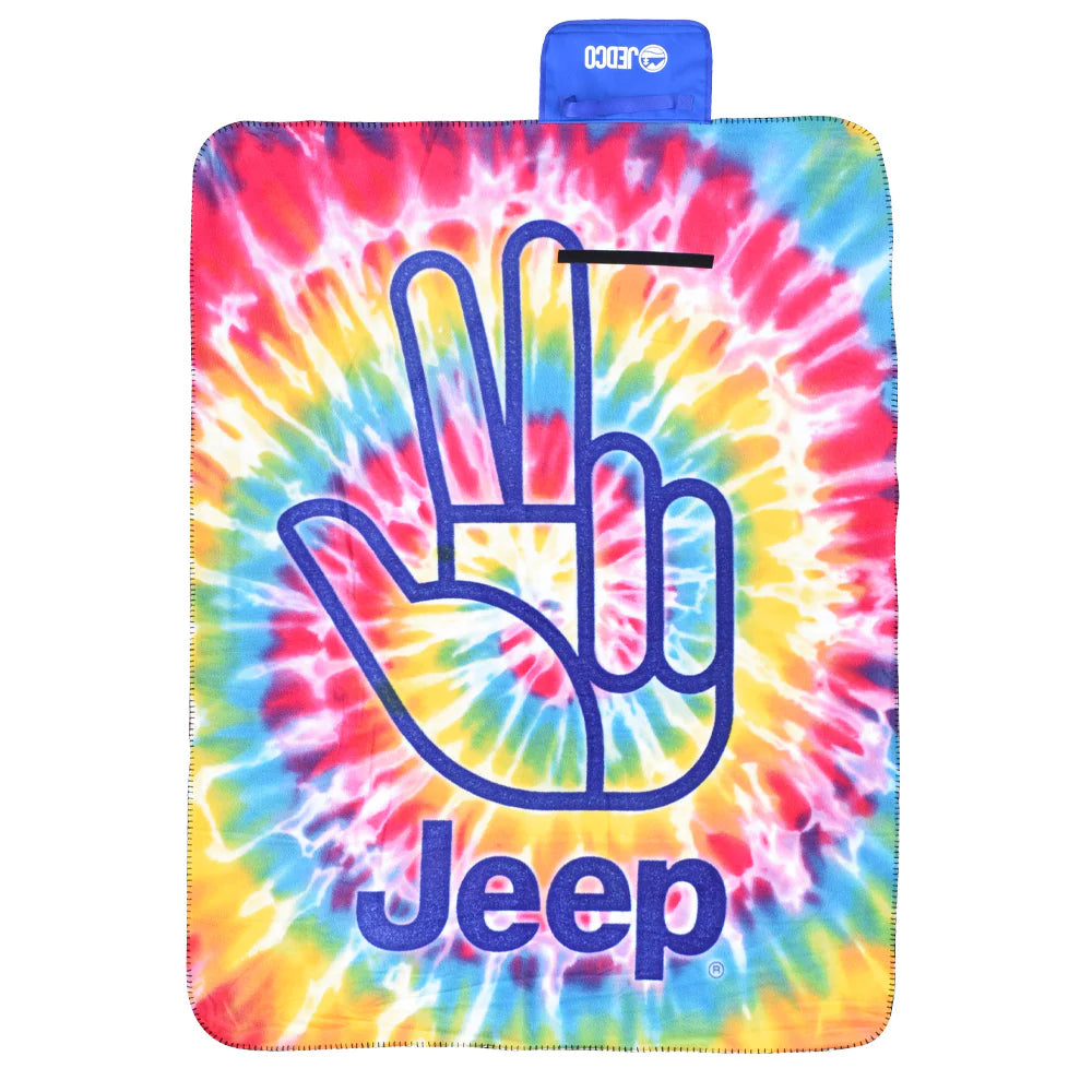 Jeep Tie-Dye Wave Roll-Up Blanket