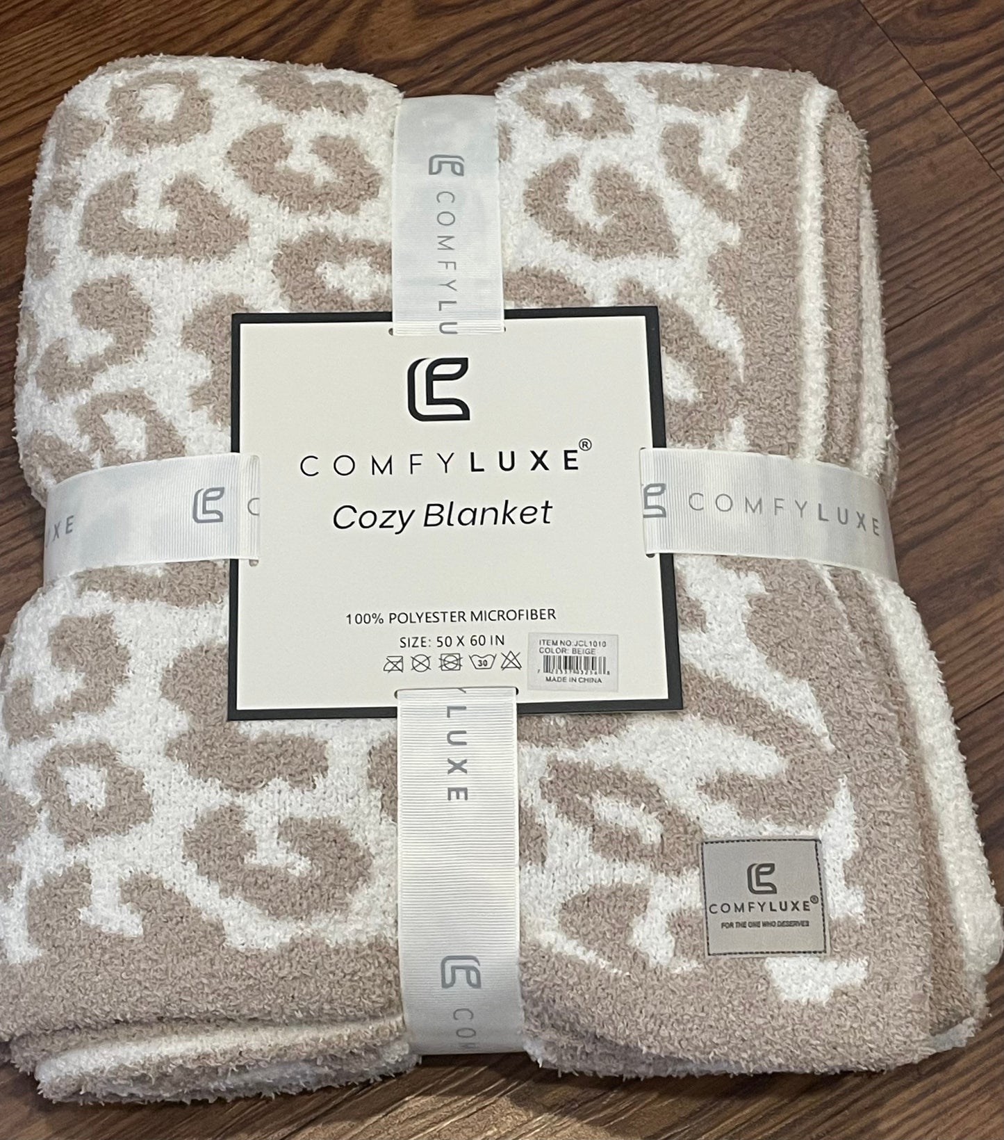 Cozy Luxe Cozy Blanket-Tan Cheetah