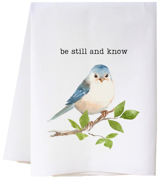 BE STILL AND KNOW BIRD FLOUR SACK TOWEL