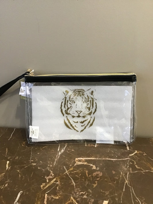 The Royal Standard Double Zip Pouch-Tiger Clear
