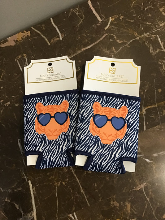 Mary Square Beverage Sleeve-Tiger Stripes Blue