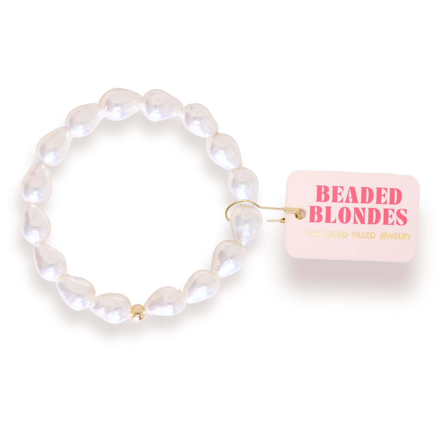 Beaded Blondes Bella Pearl Bracelet in Gold-Standard