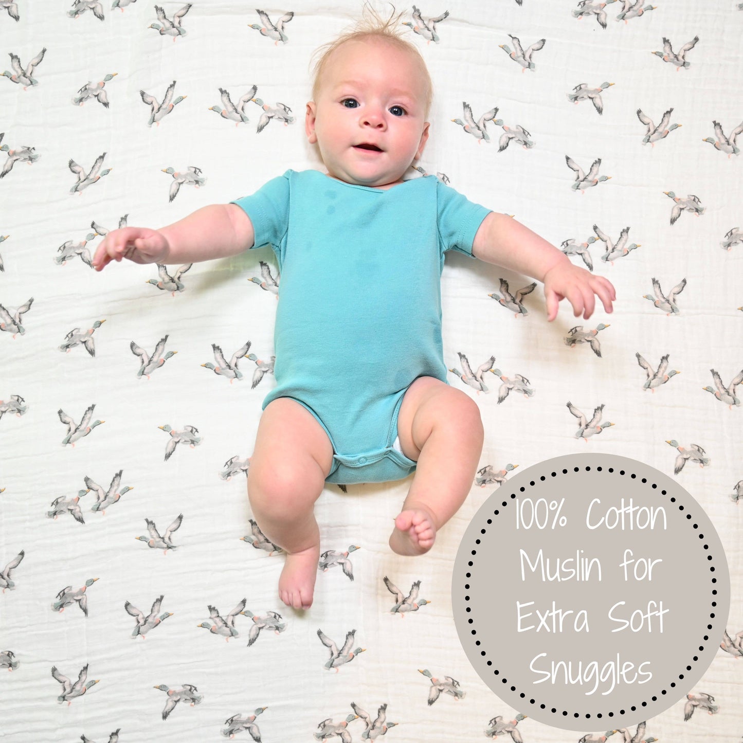 LollyBanks Baby Muslin Swaddle Blanket-Quackin’ Up