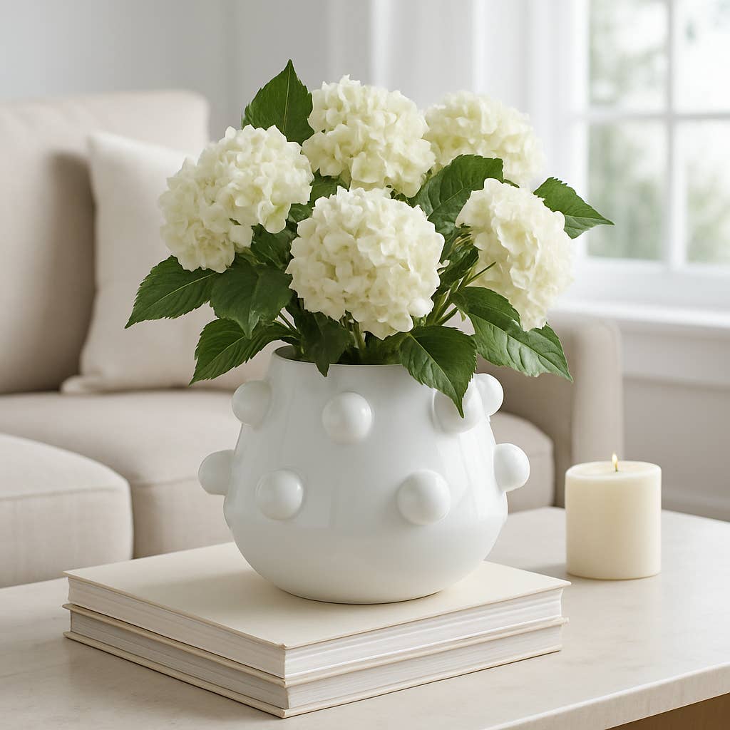 Sagebrook Home White Ceramic Bubble Plant Pot (8 inch)