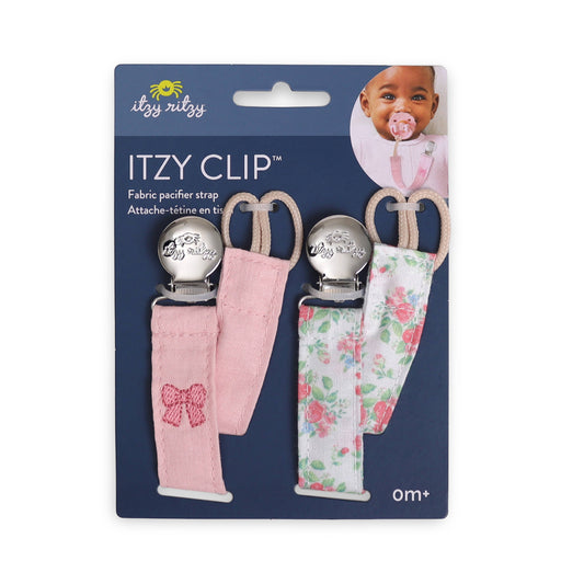 Itzy Ritzy Itzy Clip Fabric Pacifier Strap-Bow