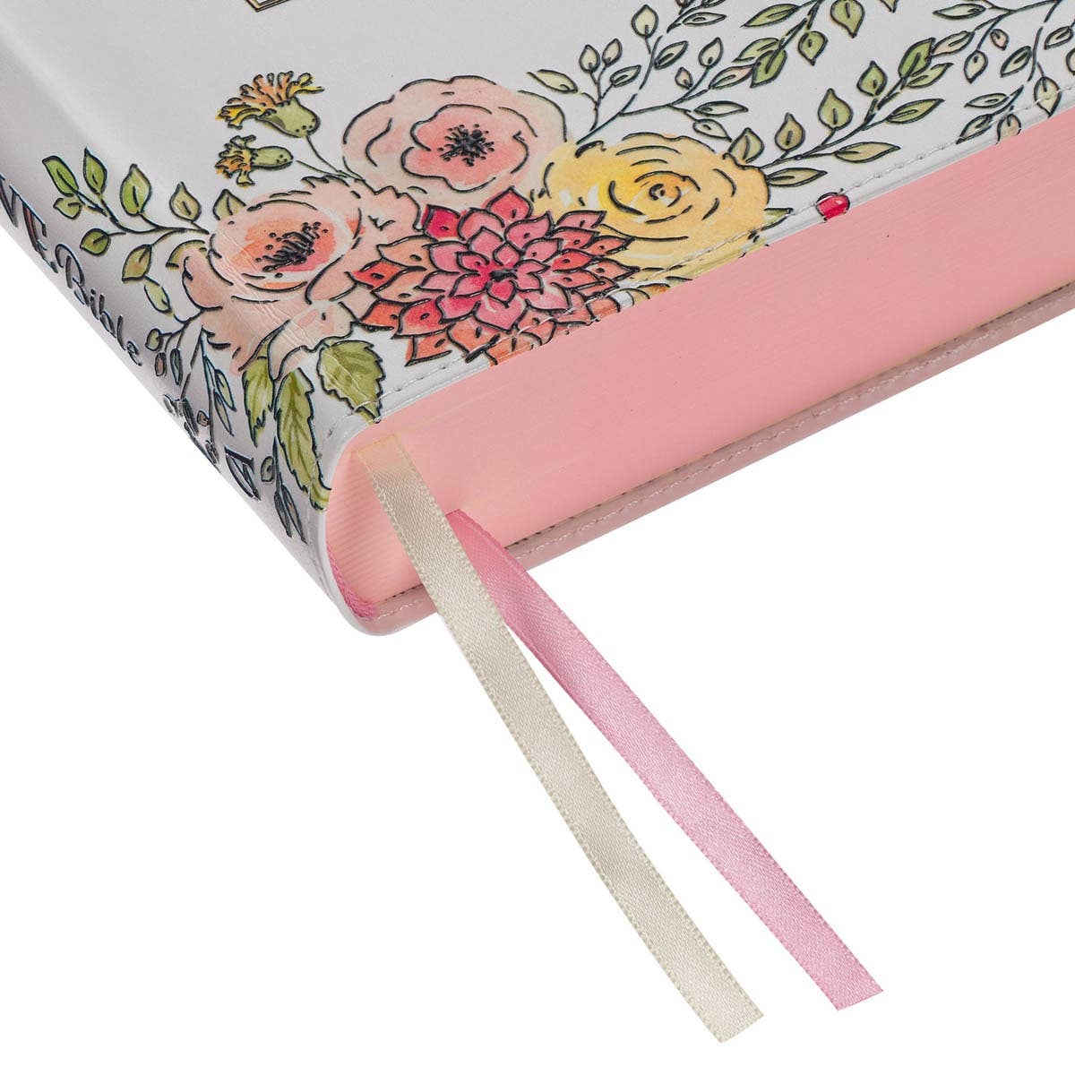 Christian Art Gifts KJV My Creative Bible-Faux Leather, White Floral Printed