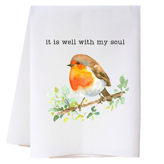 Cora & Pate Kitchen Towel-It Is Well Bird
