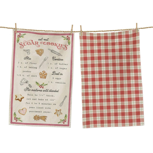 Audrey’s Home & Gifts Sugar Cookie Recipe Tea Towels-Set of 2