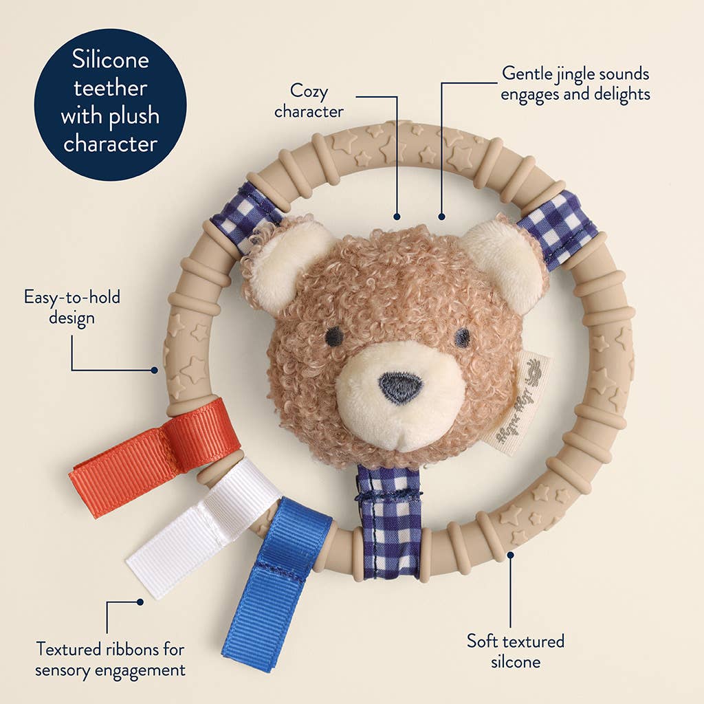 Itzy Ritzy Ring Pal-Taupe Bear
