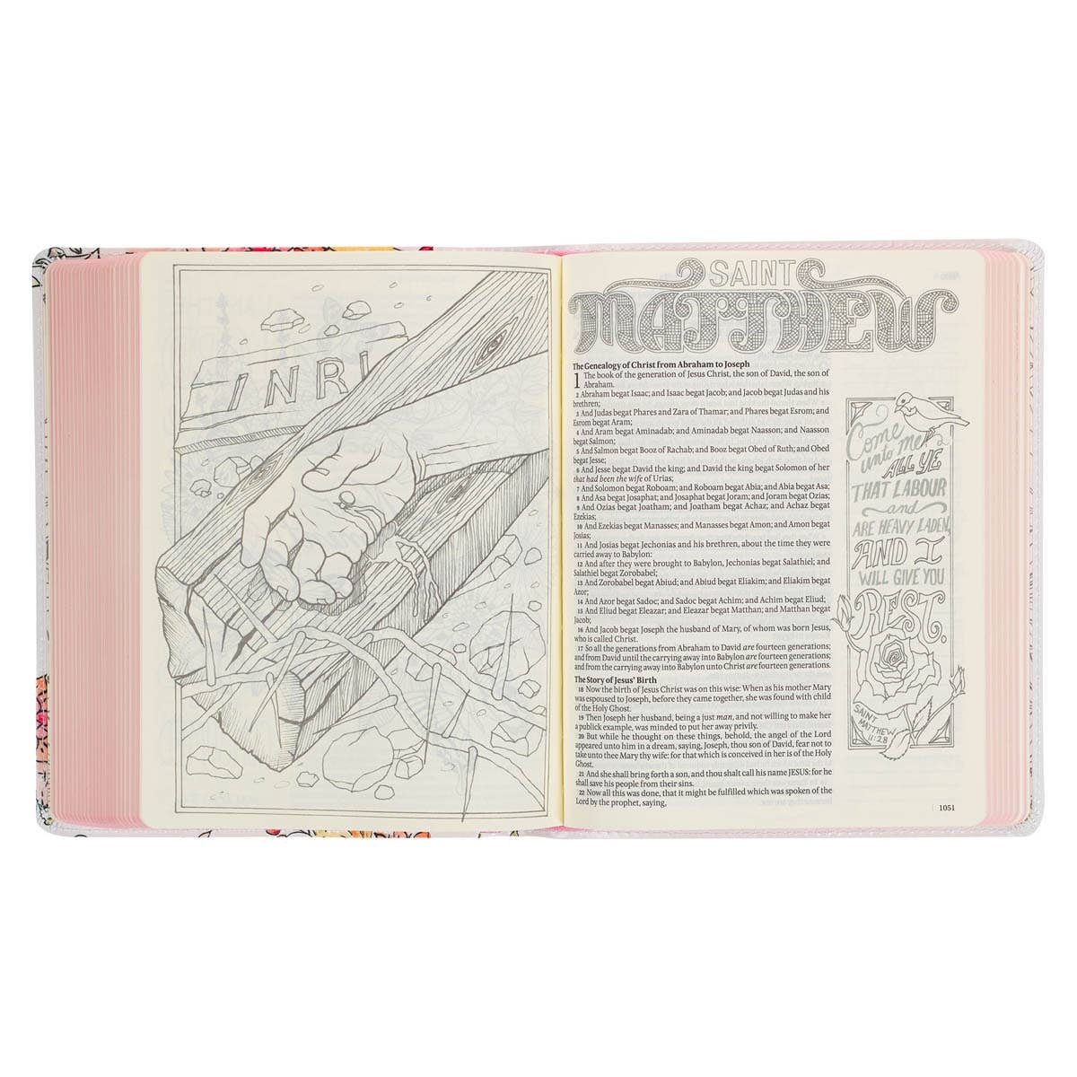 Christian Art Gifts KJV My Creative Bible-Faux Leather, White Floral Printed