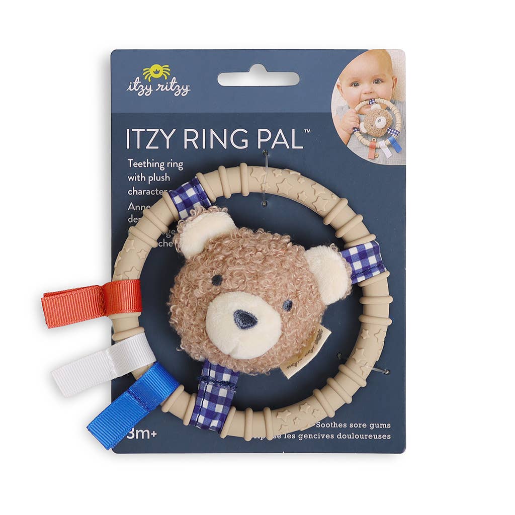Itzy Ritzy Ring Pal-Taupe Bear