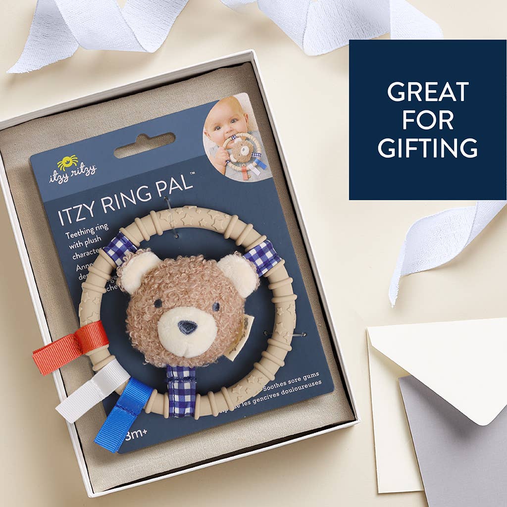 Itzy Ritzy Ring Pal-Taupe Bear