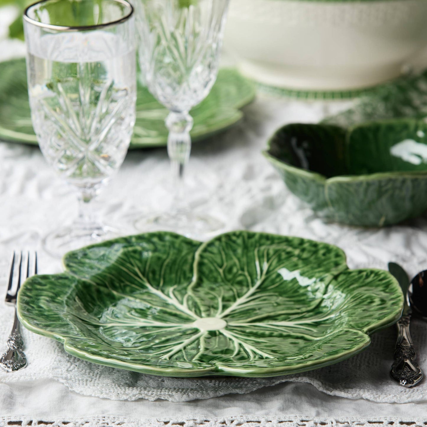 Certified International Le Jardin Cabbage 3-D Dinner Plate 11in