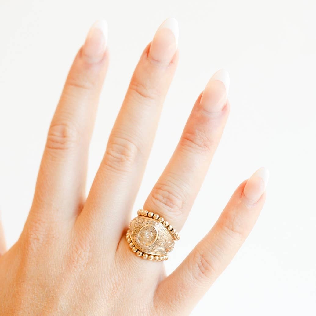 Beaded Blondes Ella Beaded Band Ring in Gold-5/6