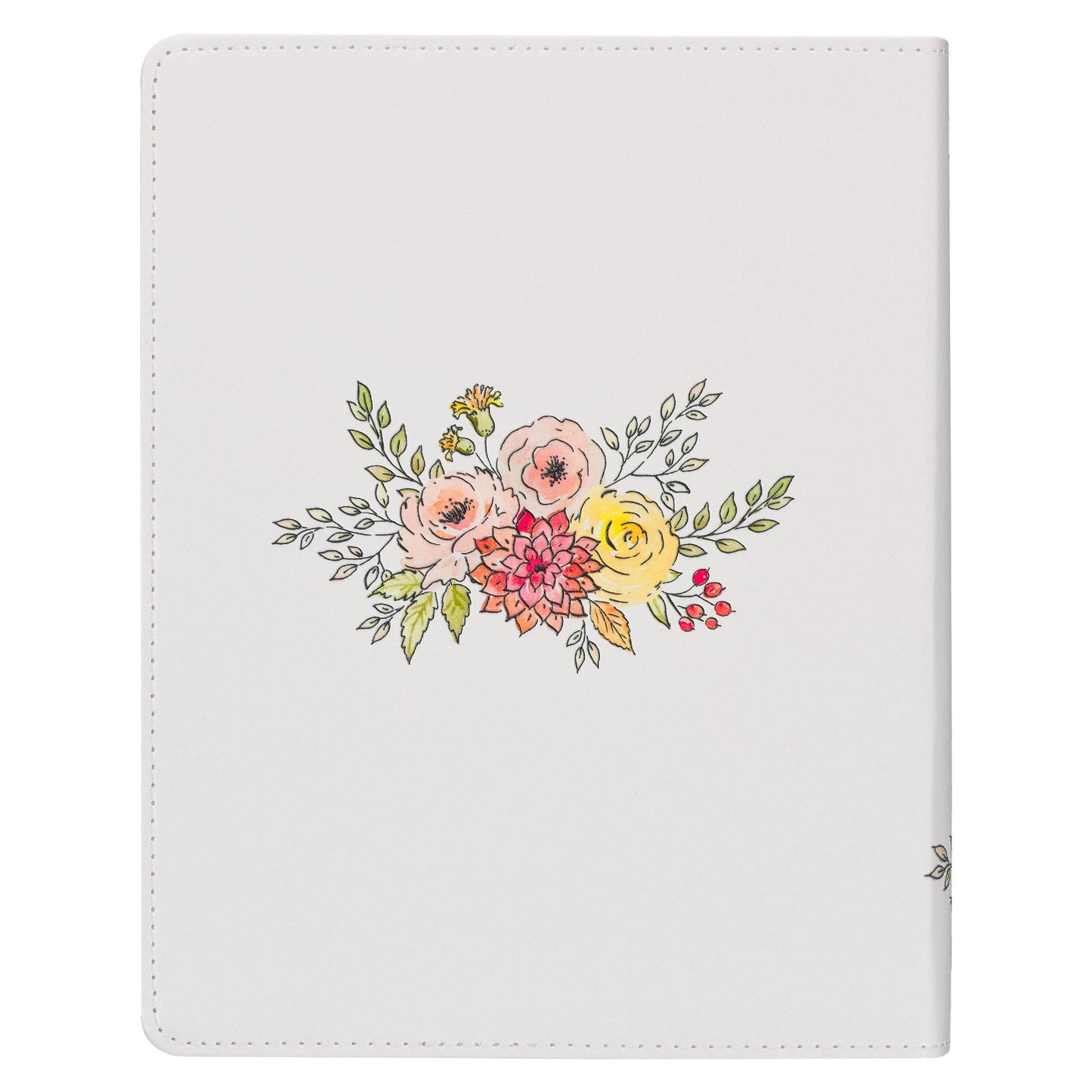 Christian Art Gifts KJV My Creative Bible-Faux Leather, White Floral Printed