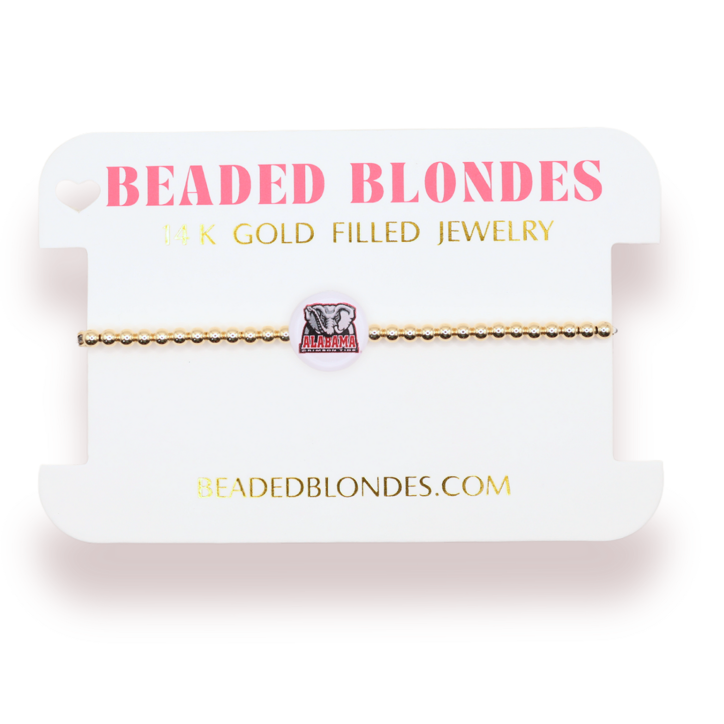 Beaded Blondes Alabama Logo Flip Bracelet on Gold-Standard