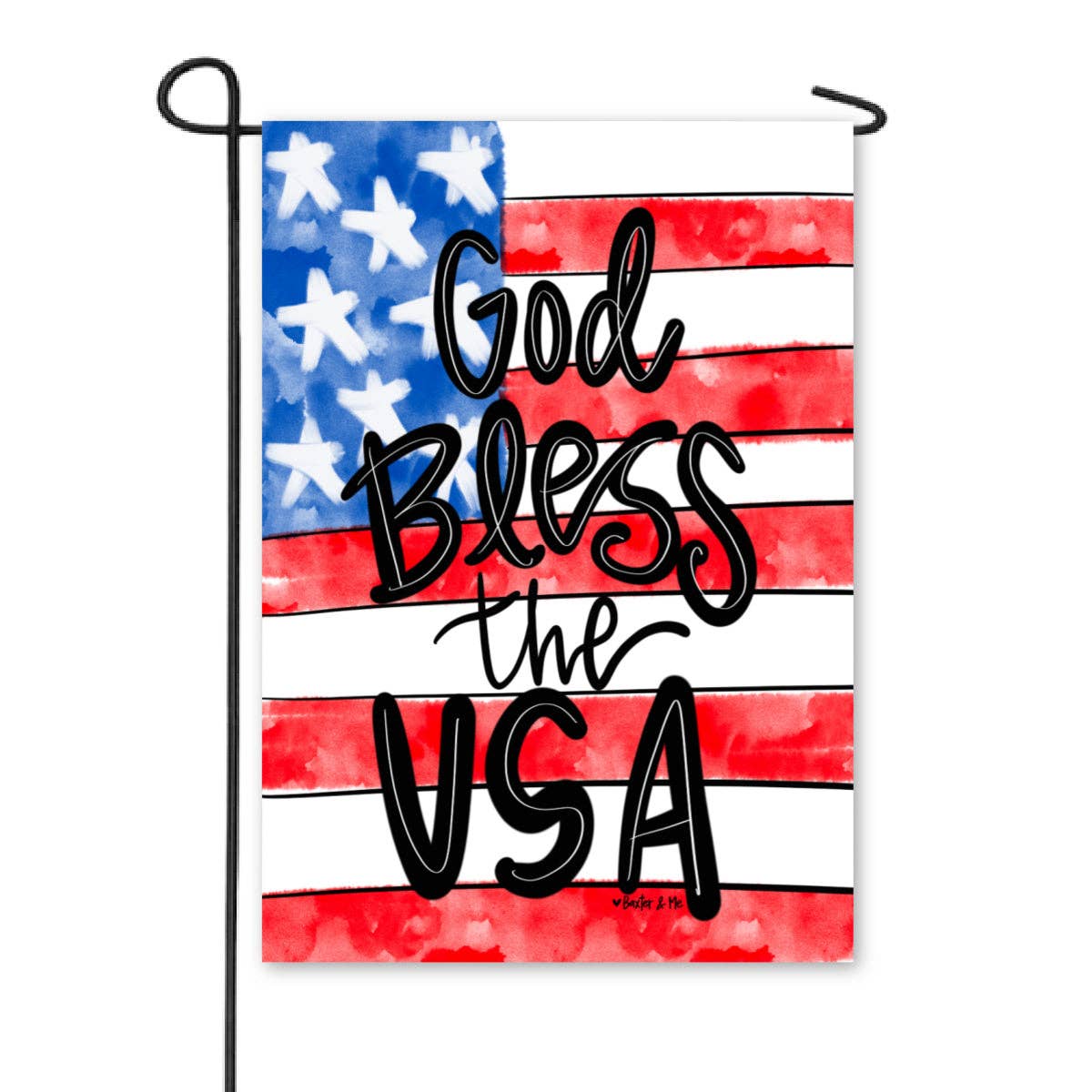 Baxter & Me Garden Flag-God Bless the USA