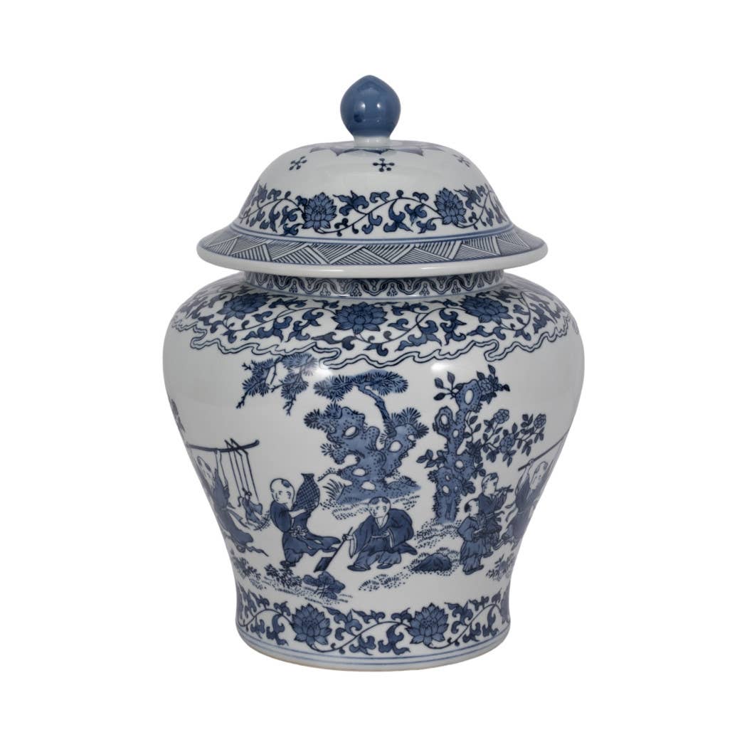Sagebrook Home Blue Ceramic  Decorative Jar (15 inch)
