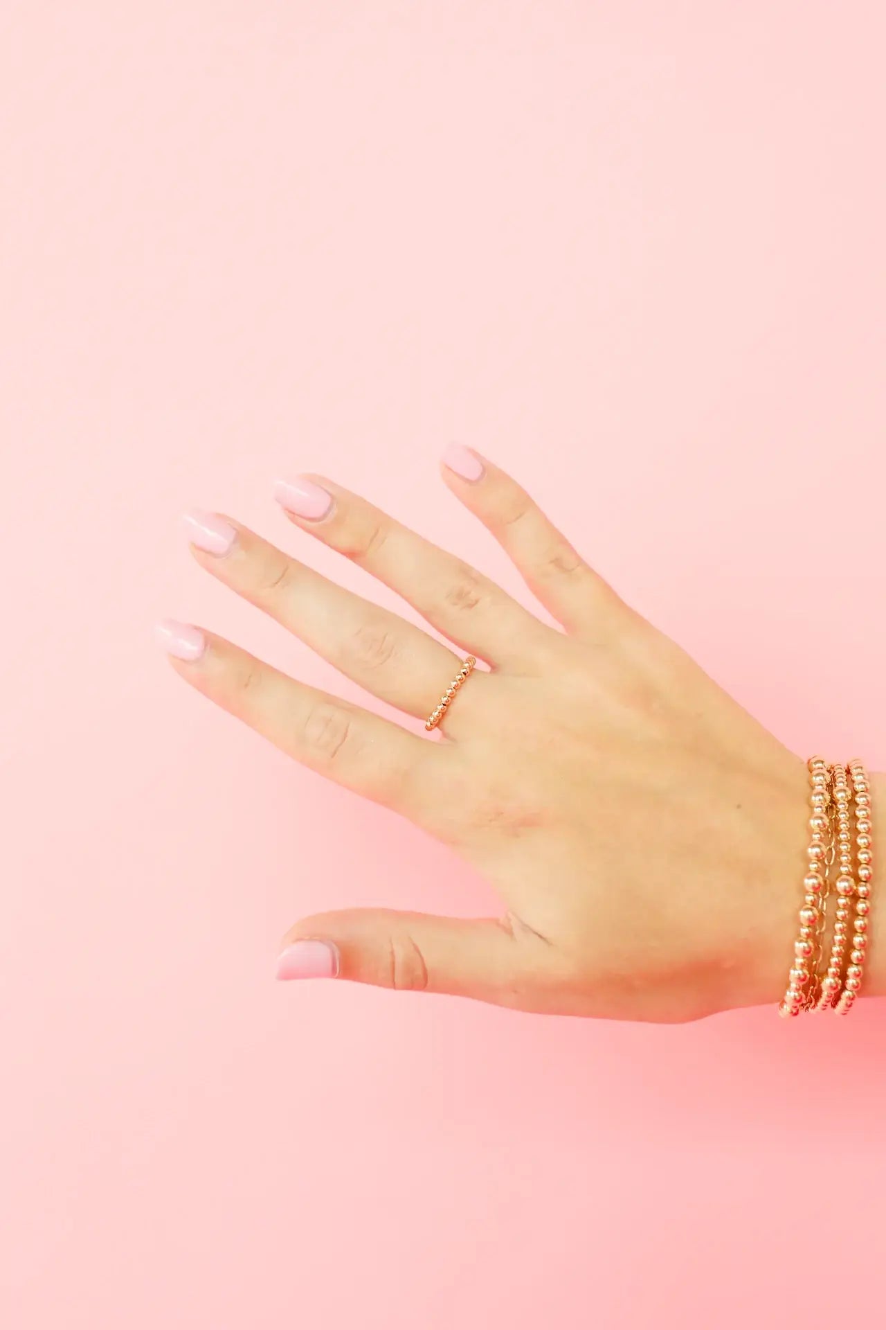 Beaded Blondes Ella Beaded Band Ring in Gold-5/6